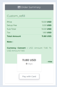 סיכום עסקה Pay with card