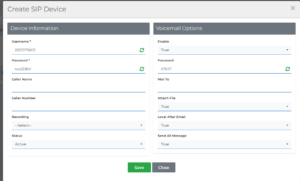 creating a SIP device
